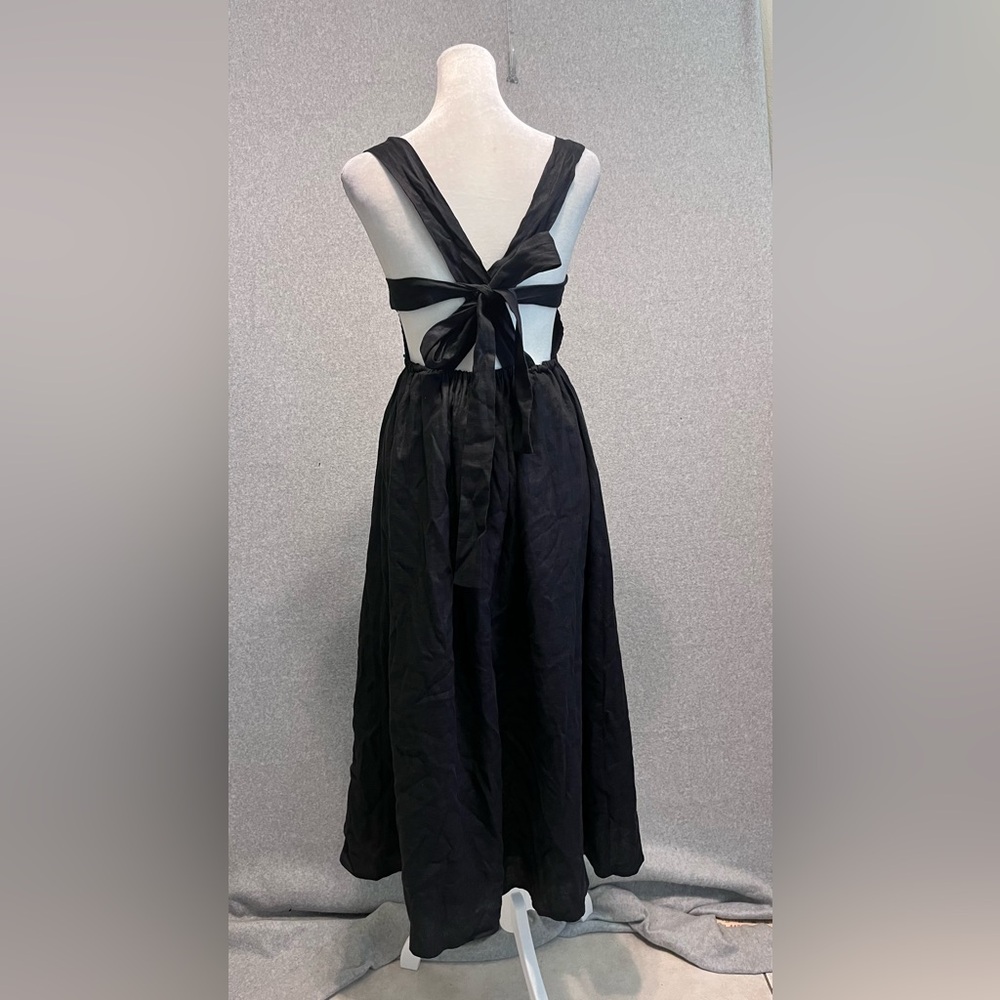 SANCIA Mirela Strappy Back Smocked Dress apron linen - Picture 5 of 15